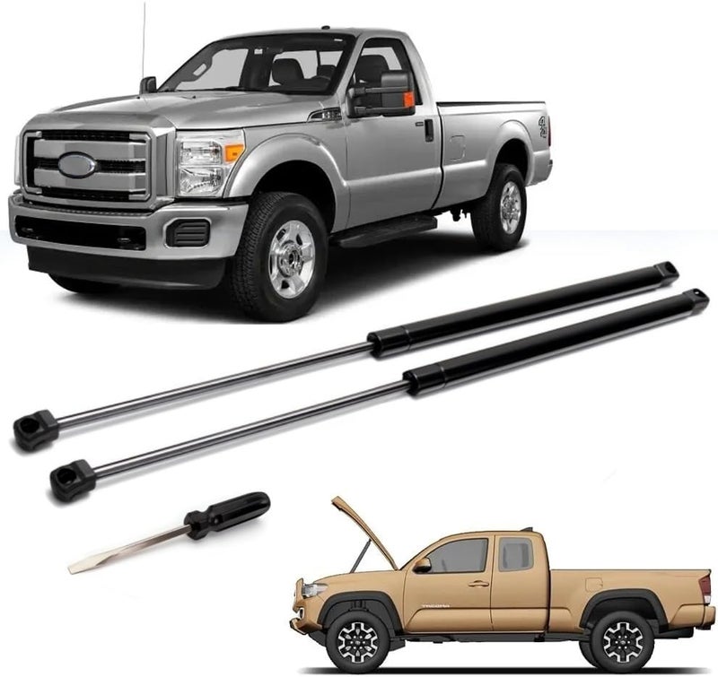 JSTEE Compatible with 2017-2022 Ford F250 F350 Super Duty, Front Hood Lift Shock Strut Support Arms Replace#4B965360 4B-965360 HC3Z16C826A HC3Z-16C826-A PM3986, with Screwdriver for Install - Image 1